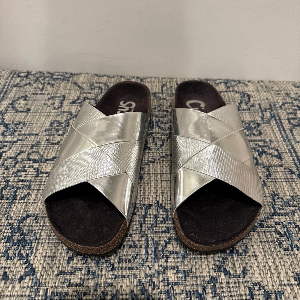 Circus by Sam Edelman Silver Women's Slide Sandals - Picture 2 of 7